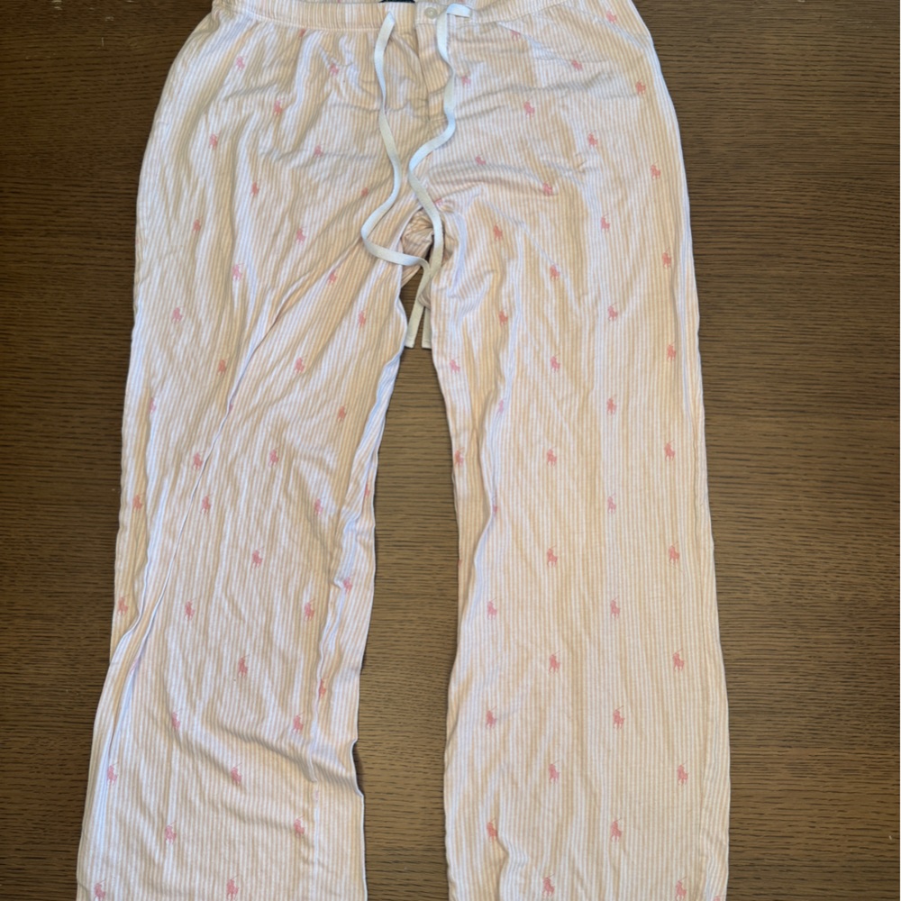 Polo woman’s Striped Pajama Pants with Pink Accents